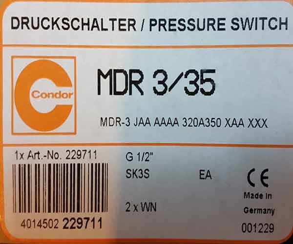 پرشر سوئیچ کندر MDR 3/35